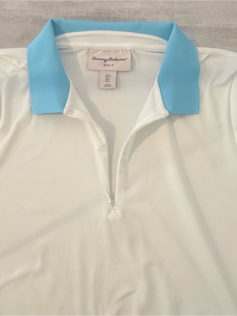 Tommy Bahama Golf Women’s White Blue Performance Polo Shirt Size Large - Picture 6 of 8